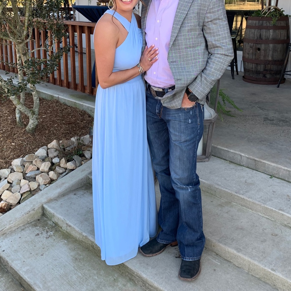 Ice Blue David’s Bridal bridesmaid dress